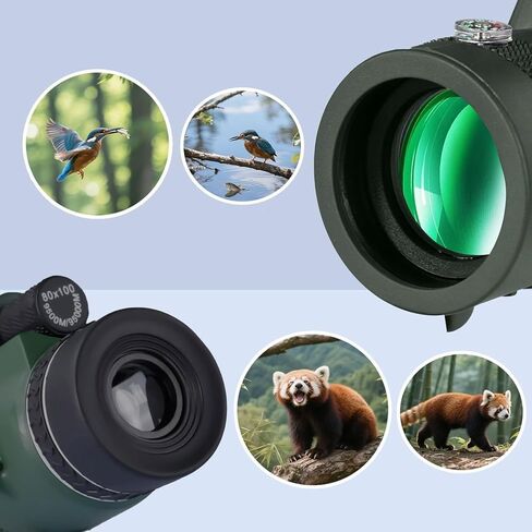 10x50 High Powered Monocular Telescope, Compact Non-Slip Portable Monocular for Bird Watching, Camping, Hiking, Travel, Concerts and Outdoor Viewing（Green） in Saudi Arabia