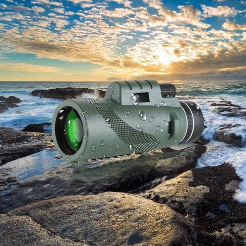 10x50 High Powered Monocular Telescope, Compact Non-Slip Portable Monocular for Bird Watching, Camping, Hiking, Travel, Concerts and Outdoor Viewing（Green） in Saudi Arabia