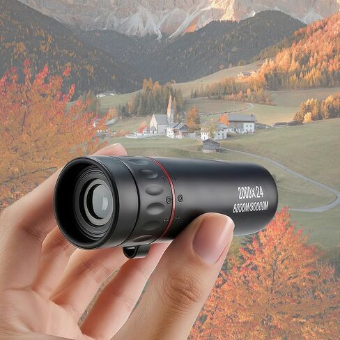 تلسكوب أحادي عالي الطاقة، تلسكوب صغير محمول باليد، نطاق رؤية ليلية نهارية، متوفر 656 قدم/200 متر، أنبوب واحد محمول للمشي لمسافات طويلة، ومشاهدة الطيور، ومشاهدة النجوم، والتخييم، والسفر، أسود in Saudi Arabia