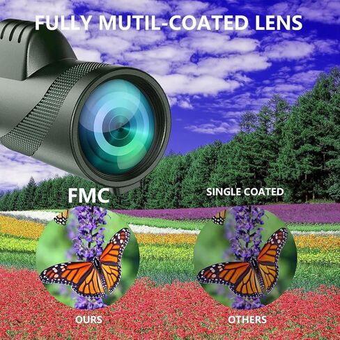 80x100 Monocular Telescope, High Definition Monocular for Adults with BAK4 Prism & FMC Lens, HD Monocular Scope for Birdwatching, Hiking, Concert, Travelling, Green in Saudi Arabia