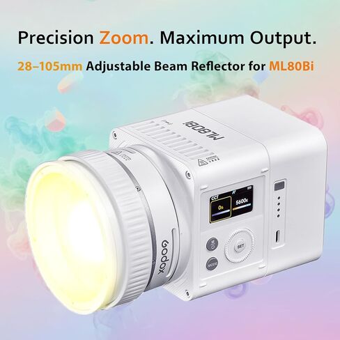Godox ML-Z Zoom Lens Reflector for ML-Series LED Video Lights, Compatible with ML150Bi, ML80Bi, ML100Bi, ML100R, ML60II Bi, ML60Bi and More, Adjustable Beam Reflector for Flexible Lighting Control in Saudi Arabia
