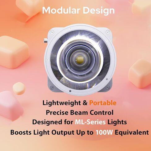 Godox ML-Z Zoom Lens Reflector for ML-Series LED Video Lights, Compatible with ML150Bi, ML80Bi, ML100Bi, ML100R, ML60II Bi, ML60Bi and More, Adjustable Beam Reflector for Flexible Lighting Control in Saudi Arabia