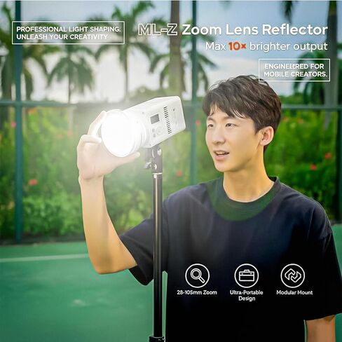 Godox ML-Z Zoom Lens Reflector for ML-Series LED Video Lights, Compatible with ML150Bi, ML80Bi, ML100Bi, ML100R, ML60II Bi, ML60Bi and More, Adjustable Beam Reflector for Flexible Lighting Control in Saudi Arabia