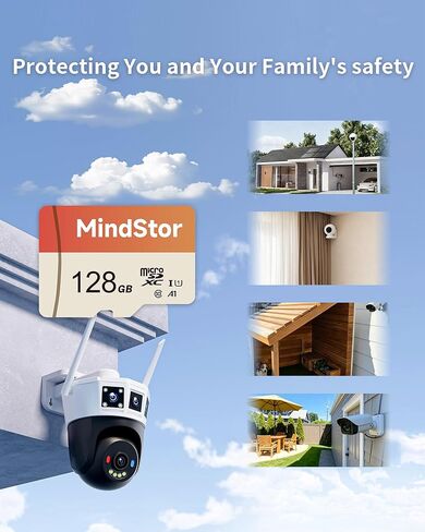 Micro SDXC 128GB Memory Card, MindStor 90MB/s Read Speed TF Card with Adapter, U1, A1, HD 1080P Video Loop Recording Support, for Security Camera, Dash Cam, 1 Pack in Saudi Arabia