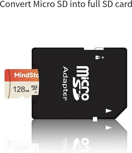 Micro SDXC 128GB Memory Card, MindStor 90MB/s Read Speed TF Card with Adapter, U1, A1, HD 1080P Video Loop Recording Support, for Security Camera, Dash Cam, 1 Pack in Saudi Arabia