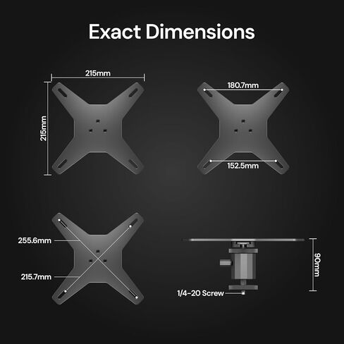 لوحة تحويل مثبتة على السقف للحوامل الموجودة ذات 4 أرجل، ترقية بدون ضرر مع دوران 360 درجة وإمالة ±30 درجة، ألومنيوم مؤكسد، تدعم ما يصل إلى 15 كجم in Kuwait