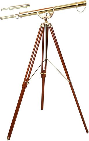 Shiny Brass Finish W/Brown Tripod Anchor Master Sky Watcher Vintage Telescope Maritime Scope Gift in Saudi Arabia