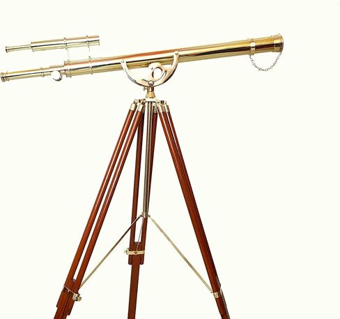 Shiny Brass Finish W/Brown Tripod Anchor Master Sky Watcher Vintage Telescope Maritime Scope Gift in Saudi Arabia