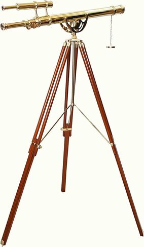 Shiny Brass Finish W/Brown Tripod Anchor Master Sky Watcher Vintage Telescope Maritime Scope Gift in Saudi Arabia