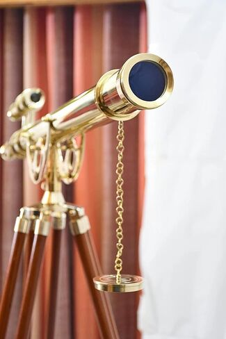Shiny Brass Finish W/Brown Tripod Anchor Master Sky Watcher Vintage Telescope Maritime Scope Gift in Saudi Arabia