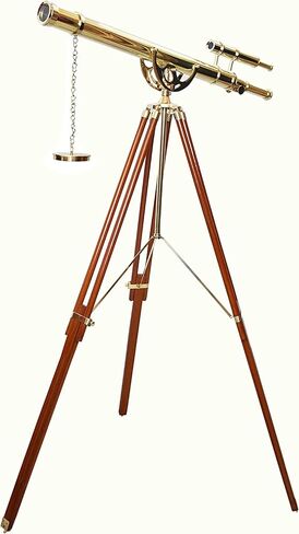 Shiny Brass Finish W/Brown Tripod Anchor Master Sky Watcher Vintage Telescope Maritime Scope Gift in Saudi Arabia