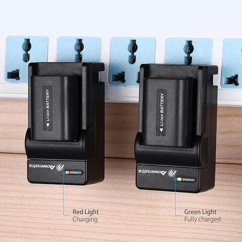 NP-FW50 4 عبوات بطارية وشاحن حائط تيار متردد لكاميرات Sony ZV-E10، Alpha A6000، A6400، A6500، A6300، A5100، A5000، A7، A7II، A7S، A7SII، A7R، A7RII، RX10، RX10II، NEX-3، NEX-3N، NEX-5 in Saudi Arabia