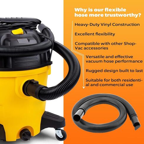 1.25 Inch Diameter x 4 Feet Flexible Hose Vacuums Attachments for Shop-Vac Wet/Dry Vacuums Dust Collection Systems Durable Vinyl, Replacement Craftsman Shop-Vac Hose 9196300 in Saudi Arabia