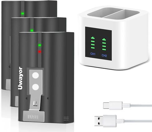 3 Pack for Ring Battery 6040mAh Replacement Doorbell Battery with Charger Station for Ring Video Doorbell 2/3/3 Plus/4 Camera, Stick Up Cam(2nd & 3rd Gen), Spotlight Cam, Peephole Cam in Kuwait