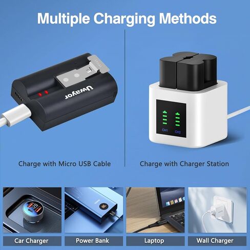 3 Pack for Ring Battery 6040mAh Replacement Doorbell Battery with Charger Station for Ring Video Doorbell 2/3/3 Plus/4 Camera, Stick Up Cam(2nd & 3rd Gen), Spotlight Cam, Peephole Cam in Kuwait