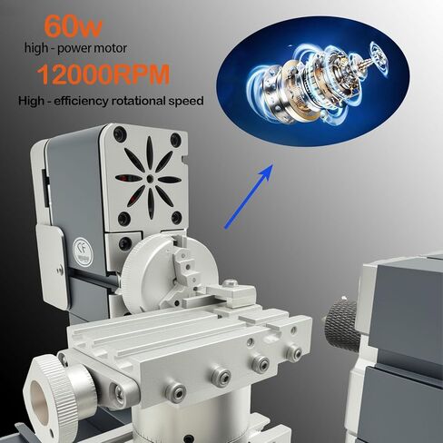 60W 12000RPM High Power Mini Metal Rotating Lathe,4-axis desktop lathe machine，Wood DIY/Soft Metal Crafting 150mm machining diameter in Saudi Arabia