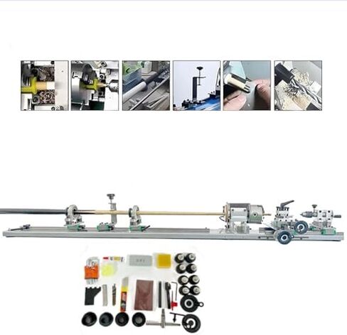 Multi-Function Pool Cue Lathe Machine 450W with 3-Jaw Chuck, 2500RPM for Cue Tips Replacement, Shaping, Straightening, Polishing & Grinding in Saudi Arabia