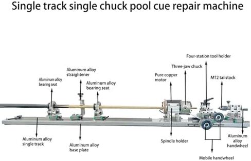 Multi-Function Pool Cue Lathe Machine 450W with 3-Jaw Chuck, 2500RPM for Cue Tips Replacement, Shaping, Straightening, Polishing & Grinding in Saudi Arabia
