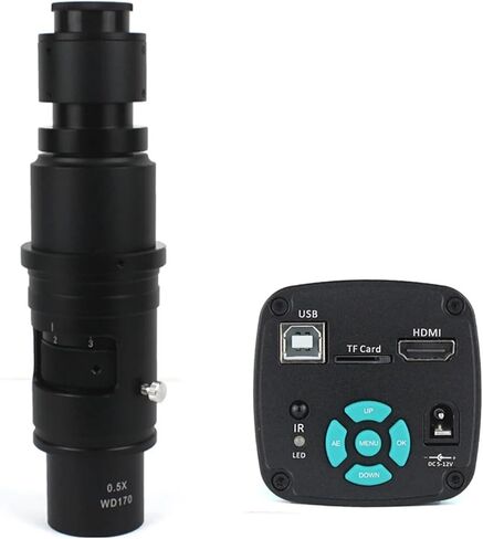 48MP 4K 1080P Video HDMI USB Microscope Camera Zoom C Mount LED Light Digital Image Phone Repair (Grey) in Saudi Arabia