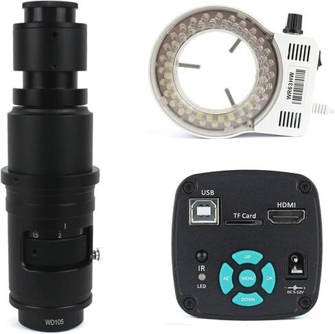 48MP 4K 1080P فيديو HDMI USB مجهر كاميرا تكبير C Mount LED ضوء صورة رقمية إصلاح الهاتف (D7.4x1.0mm) in Kuwait