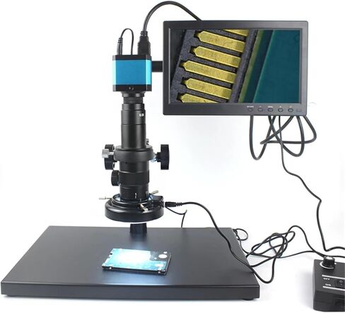Full HD Video Microscope HDMI USB Industry Digital Microscope Camera 10" LCD Display C Mount for Professional Phone Repair (180X) in Saudi Arabia