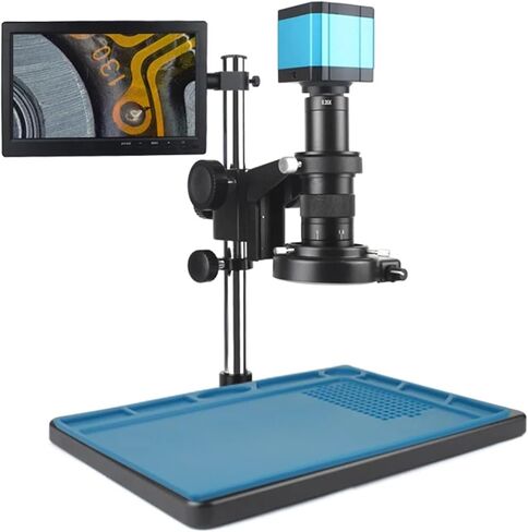 Full HD Video Microscope HDMI USB Industry Digital Microscope Camera 10" LCD Display C Mount for Professional Phone Repair (180X) in Saudi Arabia