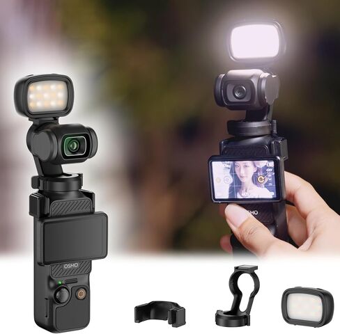 JJC Magnetic Fill Light لـ DJI Osmo Pocket 3 Creator Combo ، Type-C Mini Mini Mini Light Light ، 3 أوضاع ملونة/سطوع قابل للتعديل لتسجيل Vocke3 Selfie Vlog in Saudi Arabia