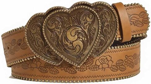 Yalice Women Brown Belt Western Cowgirls Leather Belt with Vintage Buckle Cowboy Country Waist Belts for Jeans Dresses in Saudi Arabia