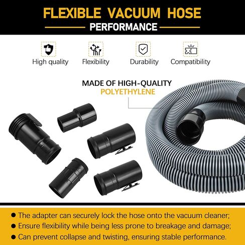 CMXZVBE38804 1-7/8" x 10-Ft Shop Vacuum Hose Kit, Industrial Wet Dry Vac Locking Vacuum Hose, Fits Most 1-7/8 in Wet/Dry Vacuums in Kuwait