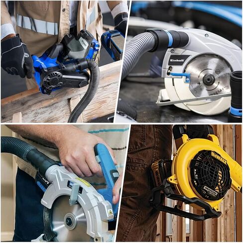 Qivine Shop Vac Hose 20FT, Wet/Dry Dust Collection Hose, Rigid Shop Vacuum Hose with 6 Adapters for Woodworking Power Tool & Sander, Compatible with Dewalt DW6182, Ridgid R8606B, Makita, Bosch in Saudi Arabia