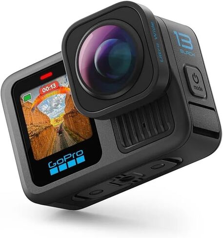 مجموعة كاميرا GoPro HERO13 Black Action مع 3 بطاريات Enduro، شاحن مزدوج، بطاقة microSD سعة 64 جيجابايت، مجموعة ملحقات - فيديو 5.3K Ultra HD، HyperSmooth 6.0، كاميرا مغامرات مقاومة للماء in Saudi Arabia