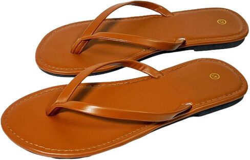 Women’s Summer Flip Flops - Lightweight Vegan Leather Sandals with Rubber Sole for Beach Comfort | 2025 Essentials in Saudi Arabia