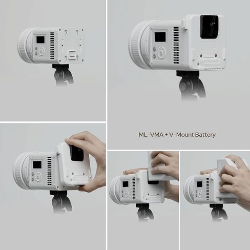 Godox ML-VMA V-Mount Battery Adapter Plate, Compatible with Godox ML150Bi and ML80Bi LED Video Lights, Enables Stable Cable-Free Power Supply for Studio and Outdoor Shooting in Saudi Arabia