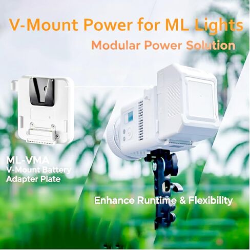 Godox ML-VMA V-Mount Battery Adapter Plate, Compatible with Godox ML150Bi and ML80Bi LED Video Lights, Enables Stable Cable-Free Power Supply for Studio and Outdoor Shooting in Saudi Arabia