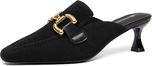 NEWBELLA Women's Kitten Heel Mules - Pointed Toe Slip-On Low Heels, Comfortable Work Shoes for Daily Commute & Office Wear in Saudi Arabia