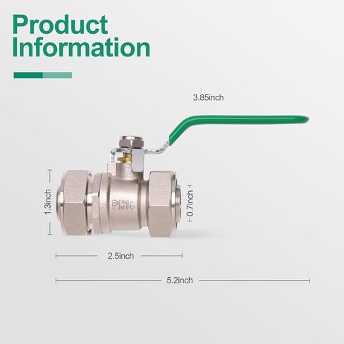 3/4" Air Piping Fittings, Air Compressor Shut Off Valve & Air Hose Fittings, 200PSI Nickel-Plated Brass for Compressed Air Piping System, Shop Air Line Kit, Rapid Air System 3/4 in Kuwait
