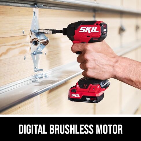 SKIL PWR CORE 12V بدون فرش 1/2 بوصة. محرك مثقاب صغير الحجم ومتغير السرعة و1/4 بوصة. طقم مفك سداسي مدمج ذو 3 سرعات، يتضمن بطارية 2.0 أمبير وشاحن USB-C بقدرة 20 وات - CB8429A-11 in Saudi Arabia