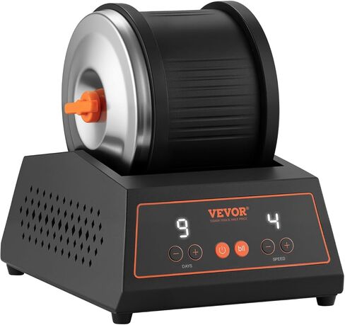 VEVOR Rock Tumbler، آلة تلميع الصخور بوزن 1 رطل، مجموعة أدوات تلميع الصخور مع تعديل 4 سرعات، مؤقت من 1 إلى 9 أيام، طقم تلميع الصخور بمحرك الدفع المباشر لكوارتز الورد، الجمشت، عملية هادئة in Kuwait