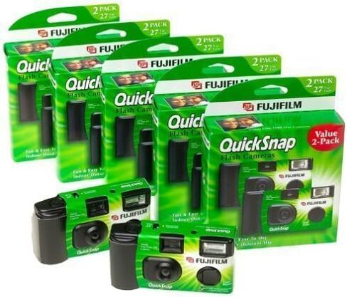 كاميرا QuickSnap Flash 400 تستخدم مرة واحدة مقاس 35 مم مع فلاش، 27 تعريضًا، (5، عبوتان) in Kuwait
