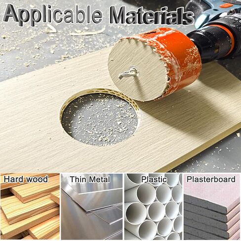 منشار ثقب للخشب 5/8 بوصة ~ 3/4 بوصة، قاطع ثقب ثنائي المعدن HSS للألواح الخشبية، البلاستيك، الحوائط الجافة، الألومنيوم، اللوح الجصي، الصفائح المعدنية الناعمة، PVC، اللوح الليفي، وأنابيب التهوية، محول ساق سداسية 1/4 بوصة in Kuwait