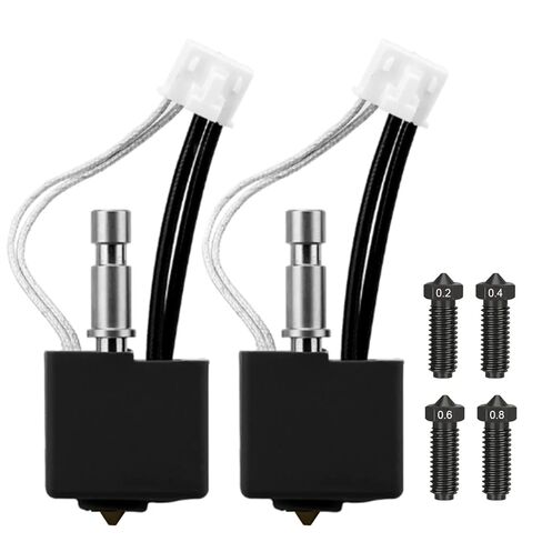 2-Pack 0.4mm Ceramic Kobra S1 Hotend with Extra 0.2mm, 0.4mm, 0.6mm, 0.8mm Hardened Steel Nozzles Upgrade Heating Cartridge 200K Thermistor, Replacement Extruder Kit for Anycubic Kobra S1/ACE Pro in Kuwait