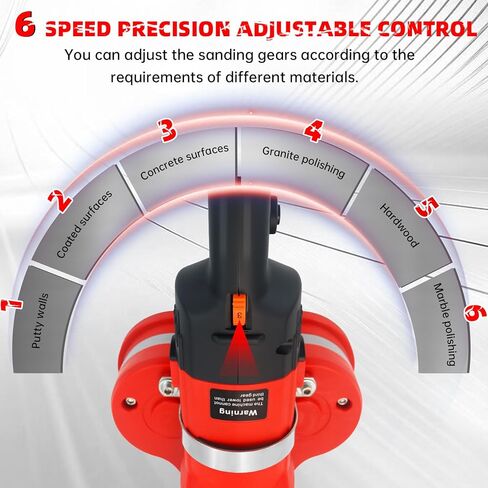 Upgraded Electric Diamond Polisher Machine, Concrete Grinder Kit for Concrete Floor, Granite Polishing and Epoxy Floors, 8" Grinding Diameter Equipped with 6-Speed Adjustment and Removable Dust Cover in Saudi Arabia