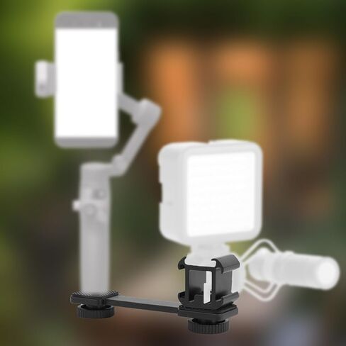 لوحة تثبيت للأحذية الباردة بـ 3 منافذ، دعامة محول لميكروفون الكاميرا وإضاءة LED لـ Zhiyun Smooth 4 DJI Osmo Pocket Osmo من سبائك الألومنيوم وامتداد التثبيت الثلاثي in Kuwait
