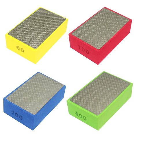 4 Pieces Diamond Hand Polishing Pads Diamond Standing Pads for Hand Sanding Tile Concrete Glass Ceramics Marble Granite(60#,100#,200#,400#) in Saudi Arabia