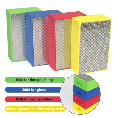 4 Pieces Diamond Hand Polishing Pads Diamond Standing Pads for Hand Sanding Tile Concrete Glass Ceramics Marble Granite(60#,100#,200#,400#) in Saudi Arabia