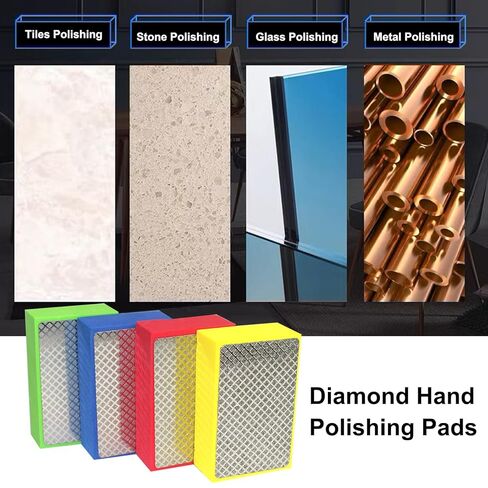 4 Pieces Diamond Hand Polishing Pads Diamond Standing Pads for Hand Sanding Tile Concrete Glass Ceramics Marble Granite(60#,100#,200#,400#) in Saudi Arabia