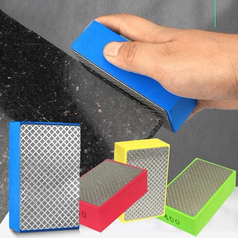 4 Pieces Diamond Hand Polishing Pads Diamond Standing Pads for Hand Sanding Tile Concrete Glass Ceramics Marble Granite(60#,100#,200#,400#) in Saudi Arabia