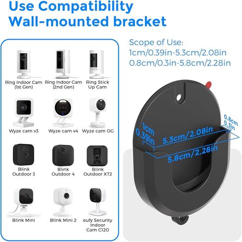 مجموعة من 3 قطع مثبتة على الحائط لكاميرا Blink - بدون دعامة لاصقة للثقب لـ Blink Mini، Mini 2، Outdoor 4 & Indoor - تثبيت قوي، خالي من الأضرار، سهل التركيب in Kuwait
