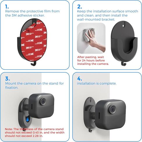 مجموعة من 3 قطع مثبتة على الحائط لكاميرا Blink - بدون دعامة لاصقة للثقب لـ Blink Mini، Mini 2، Outdoor 4 & Indoor - تثبيت قوي، خالي من الأضرار، سهل التركيب in Kuwait
