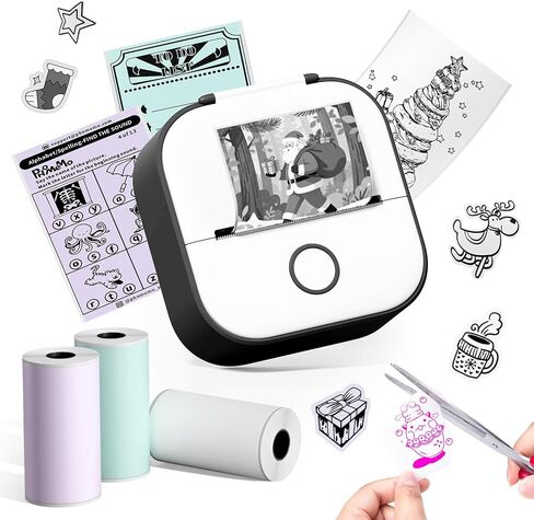 Phomemo T02 Mini Sticker Printer, Thermal Print Pods, Green | 50mm HD Print, Smart APP, Gift, DIY Journal, Memos, Study Notes in Kuwait
